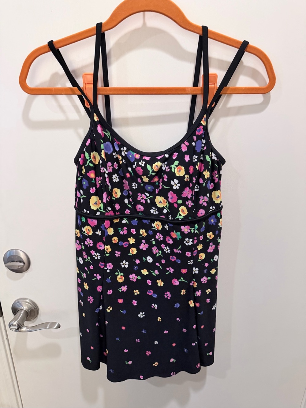 St. John's Bay Black Floral Sundress with Bright Multicolor Blooms